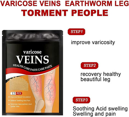Varicose Vein Patches | Herbal Therapy for Swelling, Fatigue | 12 PCS